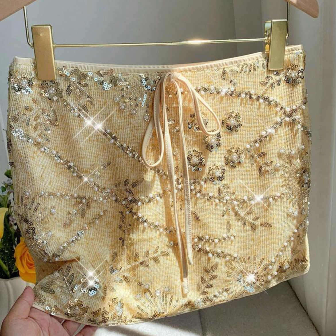 Shinny Baby Yellow Skirt