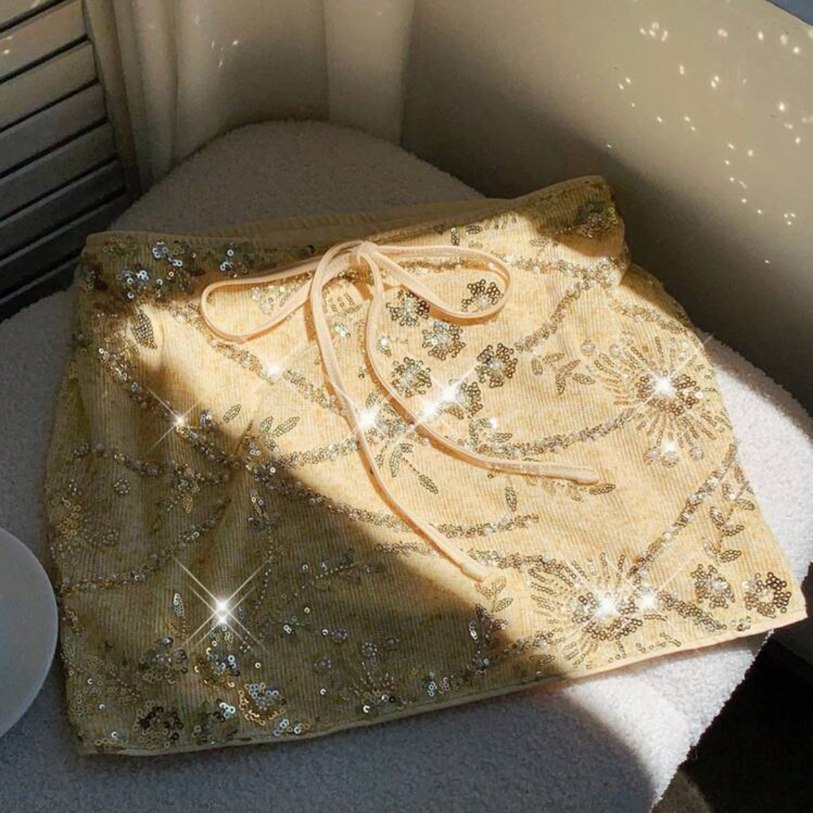 Shinny Baby Yellow Skirt