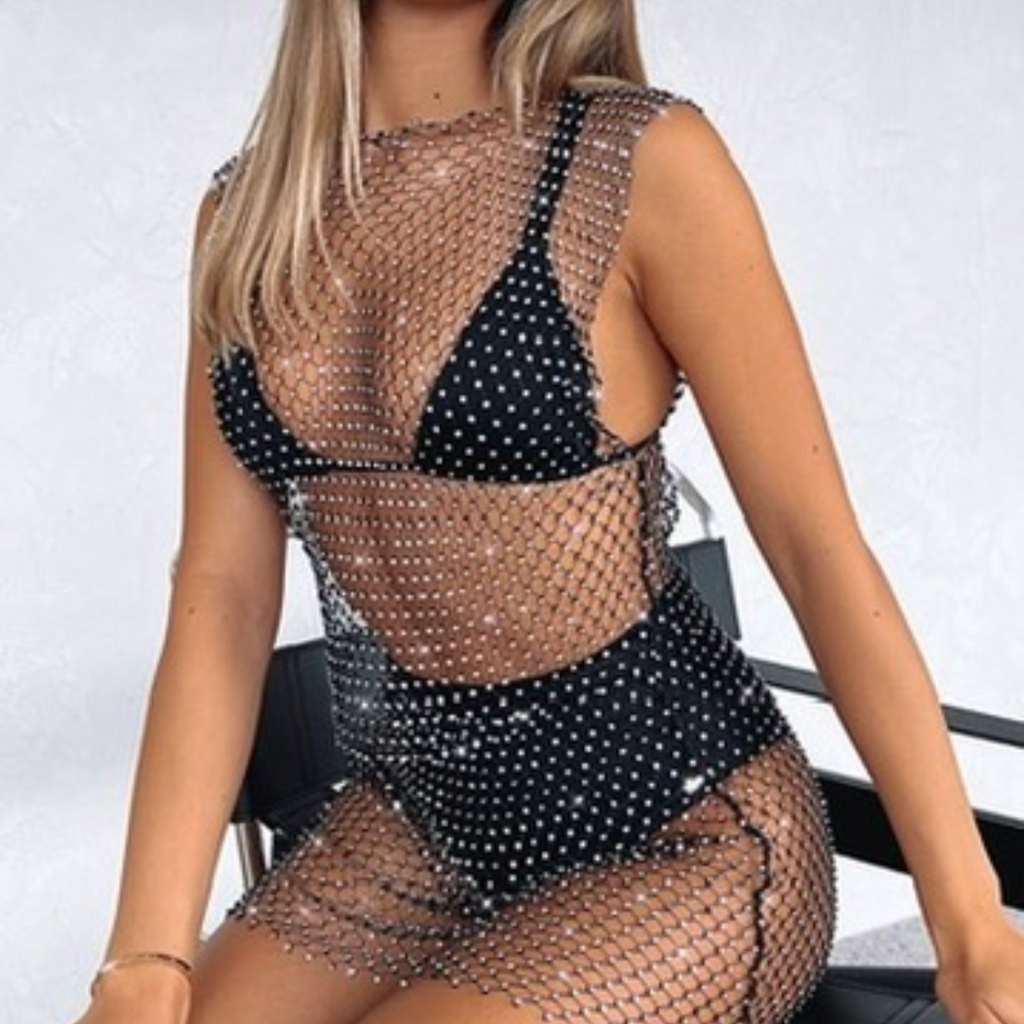 Vestido Malla de brillos